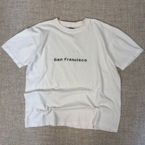 Vintage San Francisco SF T Shirt White Made USA 90s Mens Large Graphic Tee